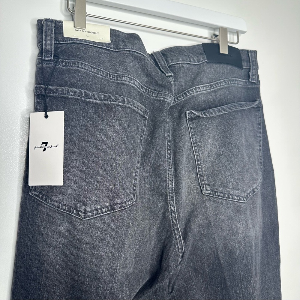 NWT 7 For All Mankind Easy Boy Bootcut High Waist Faded Black Cropped Size 31 - Picture 8 of 12